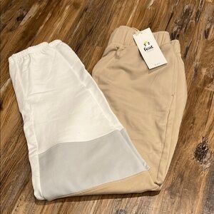Feat Women's Beige and White Joggers